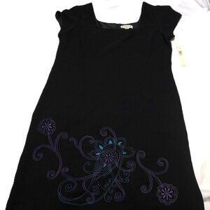 NWT Embroidered Hem Square Neckline Amanda Smith Dress Sz 16
